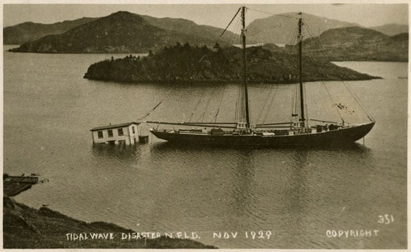 Fig. 100. Mosdell, Harris Munden. “Tidal wave disaster.” The Rooms Archive, A 86–93, Max Grandy Collection, 1929.