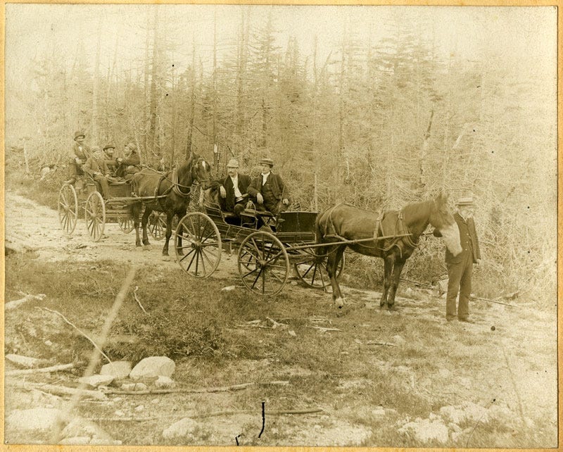 Fig. 15. White, Robert. “Two Parties of Men in Horse-drawn Carriages, Trinity Vicinity” The Rooms Archive, VA 24–34, Robert White Photograph Collection, ca 1…