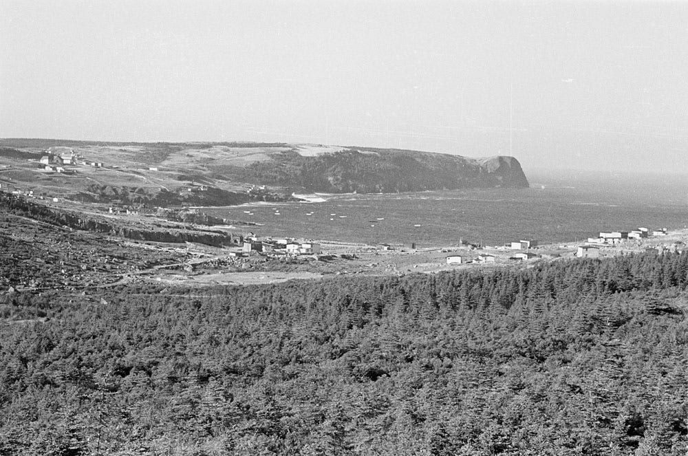 Fig. 36. Lund, Chris. “The bay of St. Anthony.” Library and Archive Canada, 4948490, Grenfell Medical Mission, 1951.