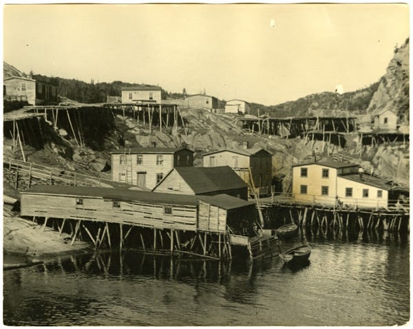 Fig. 45. Brooks, Stanley Truman. “Houses and Fishing Premises” The Rooms Archive, VA 7–48, Newfoundland Tourist Development Board Photograph Collection, ca. …