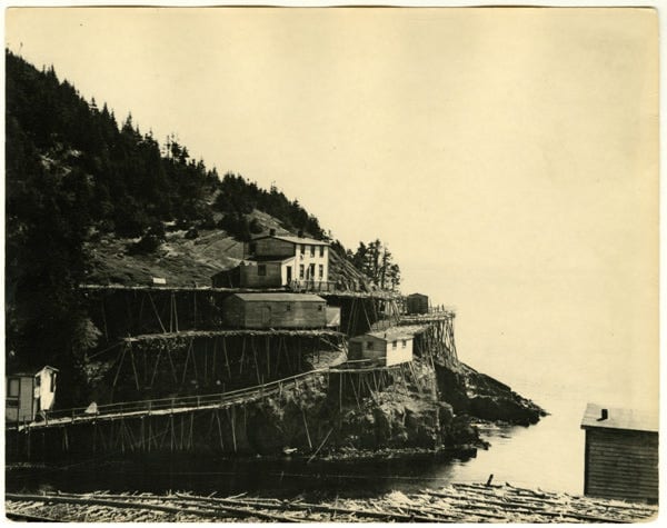 Fig. 46. Brooks, Stanley Truman. “Houses and Fishing Premises” The Rooms Archive, VA 7–46, Newfoundland Tourist Development Board Photograph Collection, ca. …
