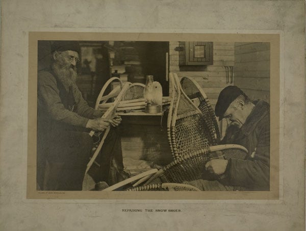 Fig. 66. Unknown. “Repairing the Snow Shoes.” The Rooms Archive, C 3–87, Holloway Studio Collection, before 1946.